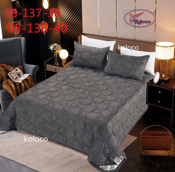 Покривало стьобане, велюр. Розмір 220х240. Koloco 08-137 фото