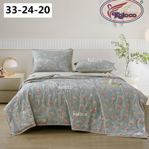 Комплект постільної білизни евро з ковдрою Koloco 33-24-20 фото