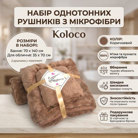 Набір рушників Баня+руки розмір 70х140 та 35х70 фібра 98-792-2 фото