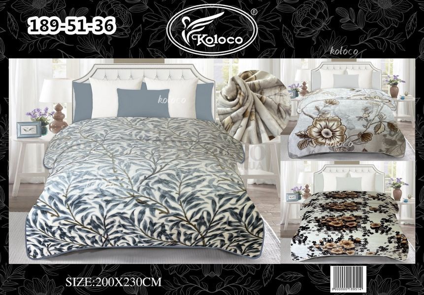 Ковдра велюр 1.7кг Розмір 200х230. Koloco 189-51-36 фото